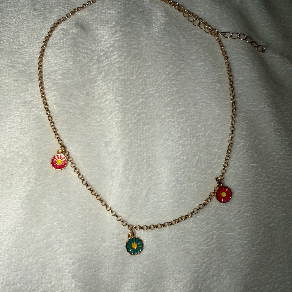 NEW NWOT Gold Necklace with Colorful Charms. MUST BE BUNDLED